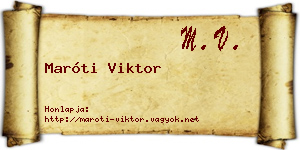 Maróti Viktor névjegykártya