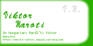 viktor maroti business card